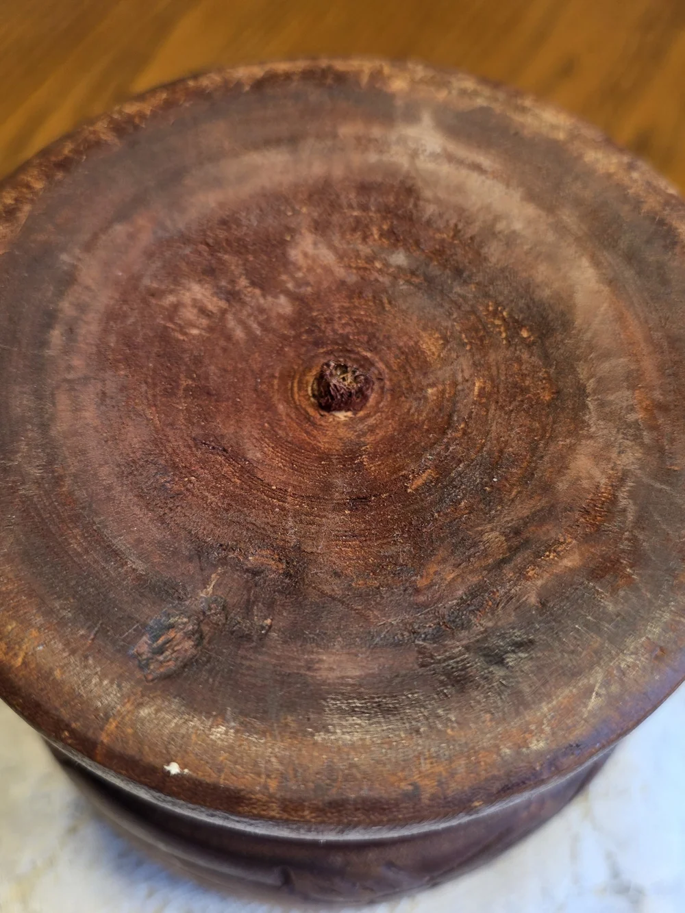 VTG Artisan-Carved Wood Haitian Mortar And Pestle Large Pilon Footed